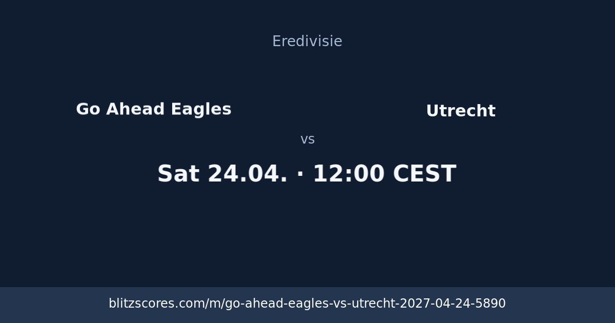 Go Ahead Eagles vs Utrecht score card