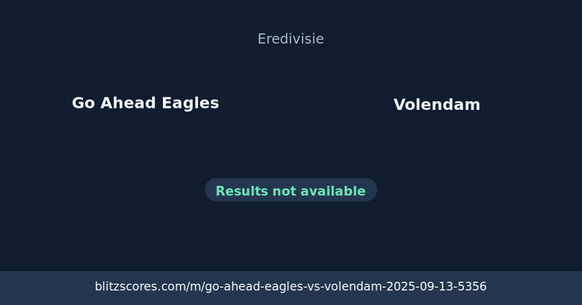 Go Ahead Eagles vs Volendam score card