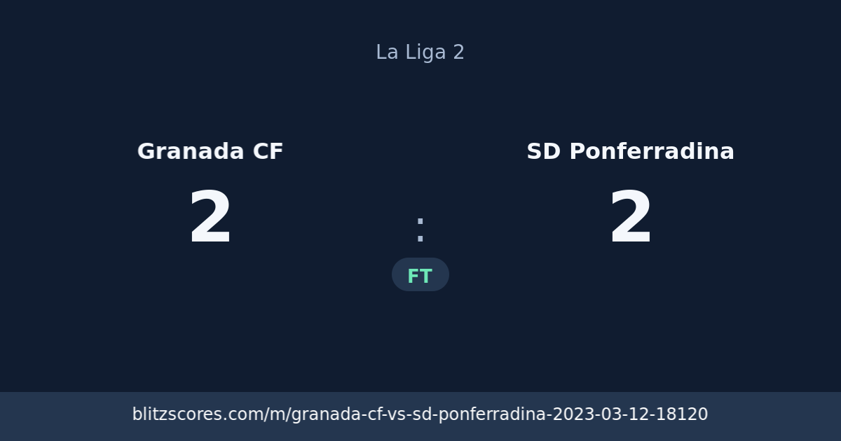 Granada CF vs SD Ponferradina score card