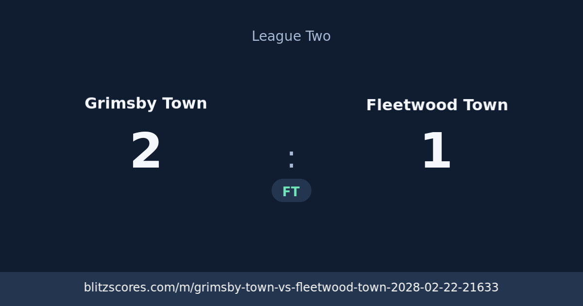 Grimsby Town vs Fleetwood Town score card