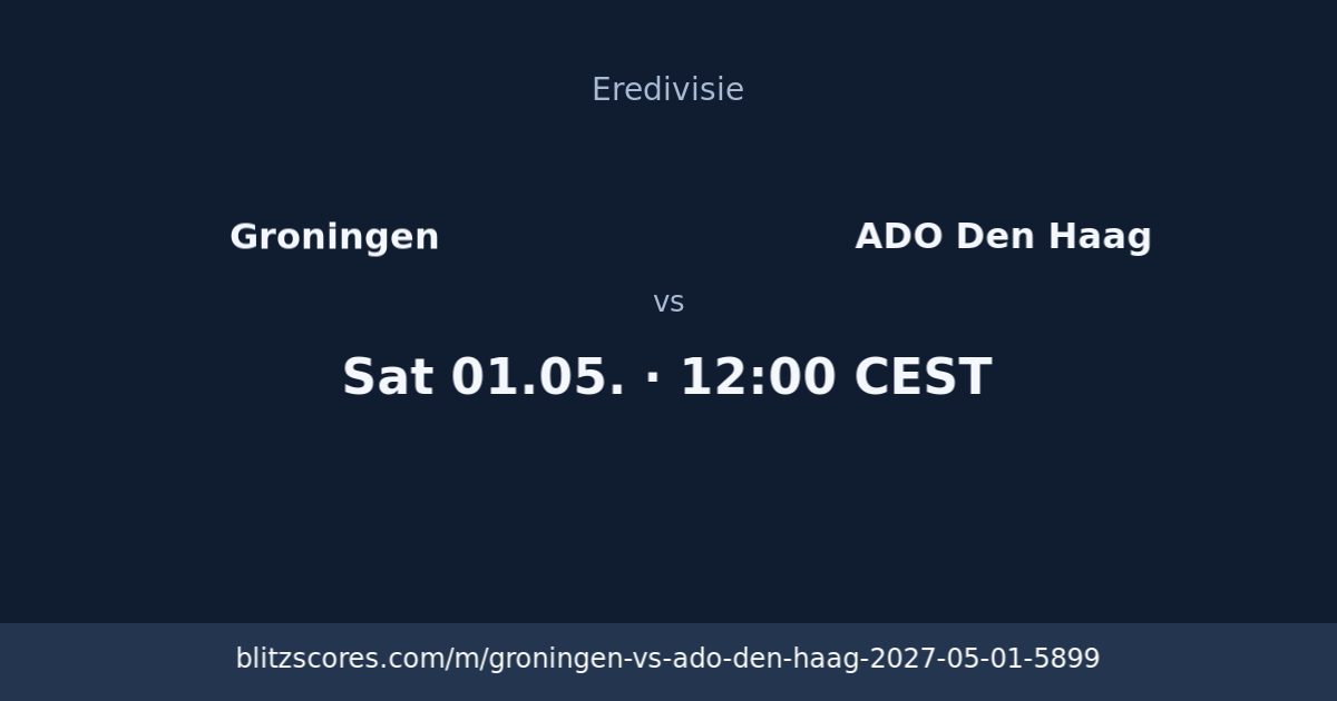 Groningen vs ADO Den Haag score card