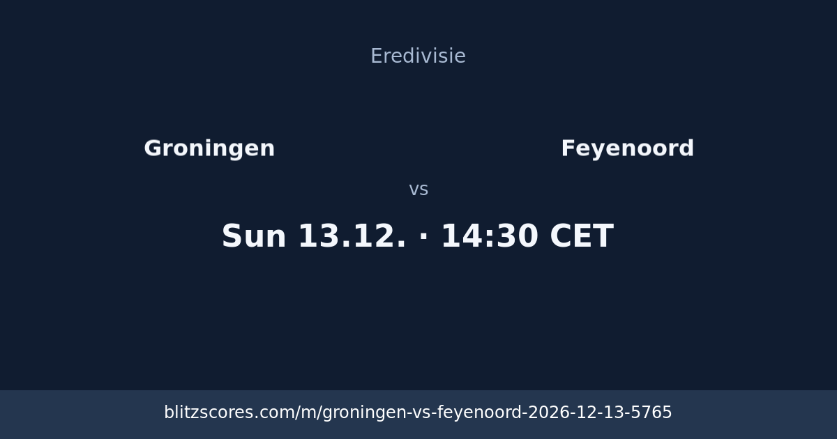 Groningen vs Feyenoord score card