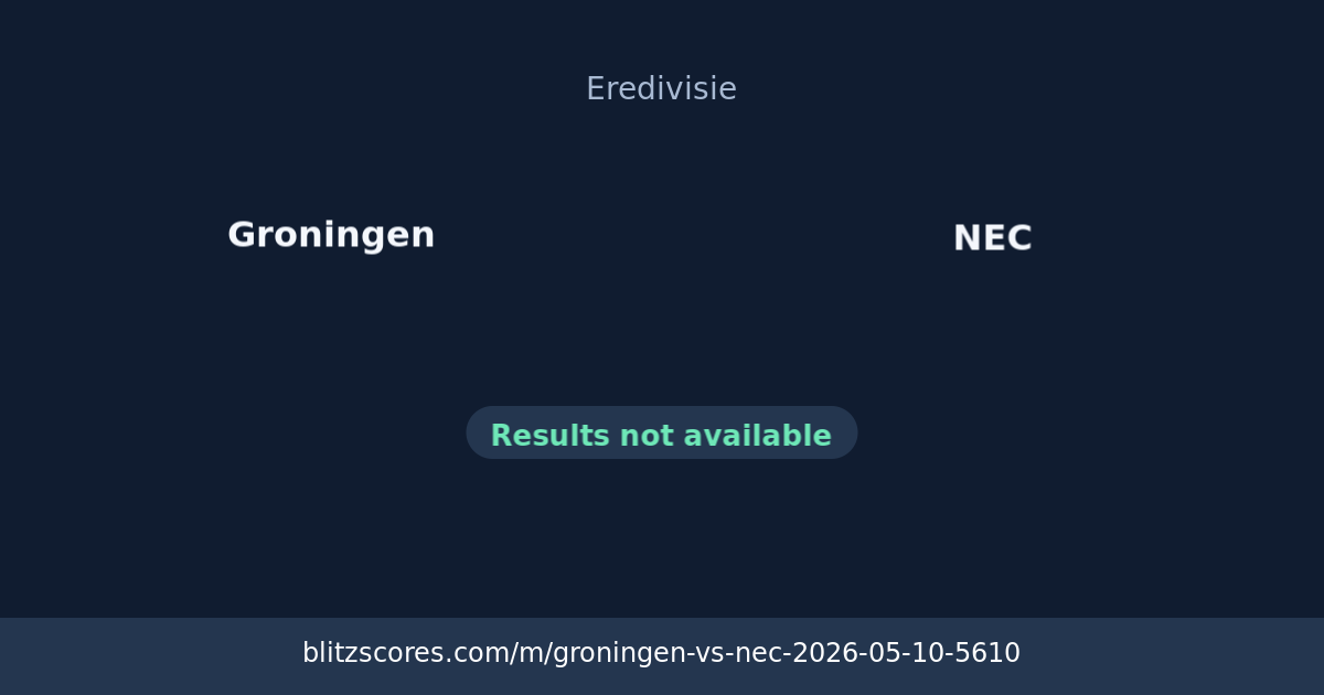 Groningen vs NEC score card