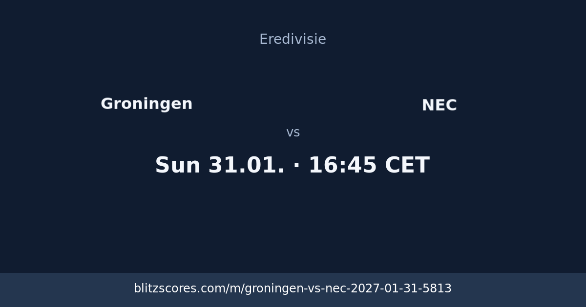 Groningen vs NEC score card