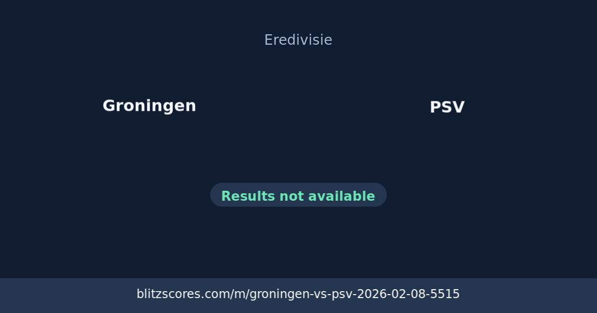 Groningen vs PSV score card