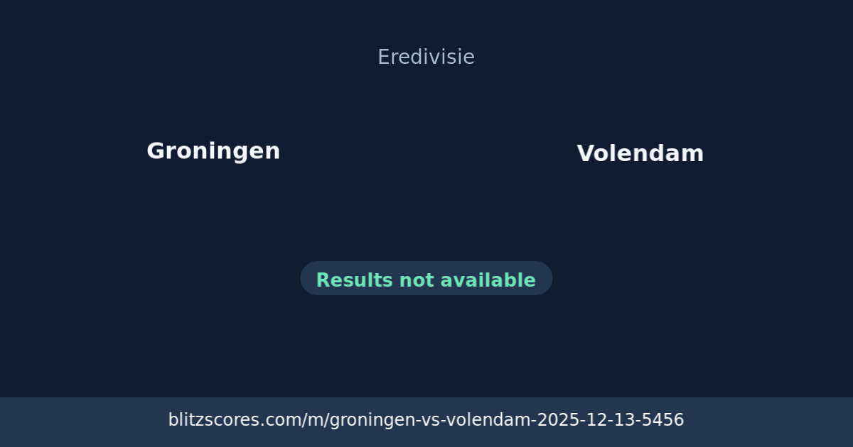 Groningen vs Volendam score card