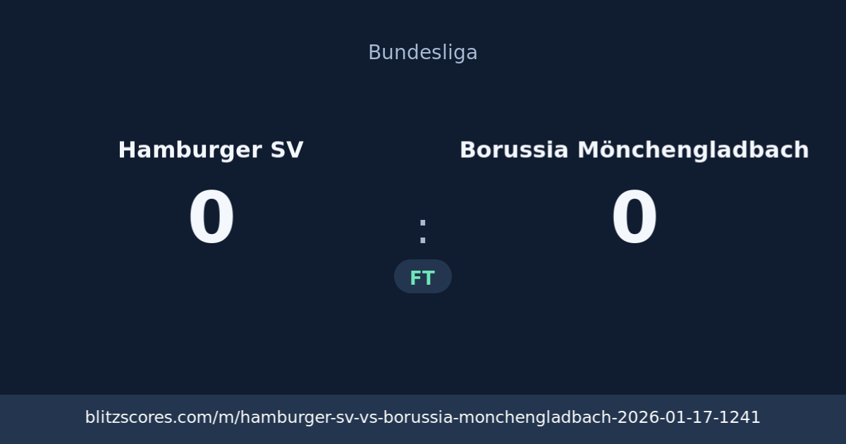 Hamburger SV vs Borussia Mönchengladbach score card