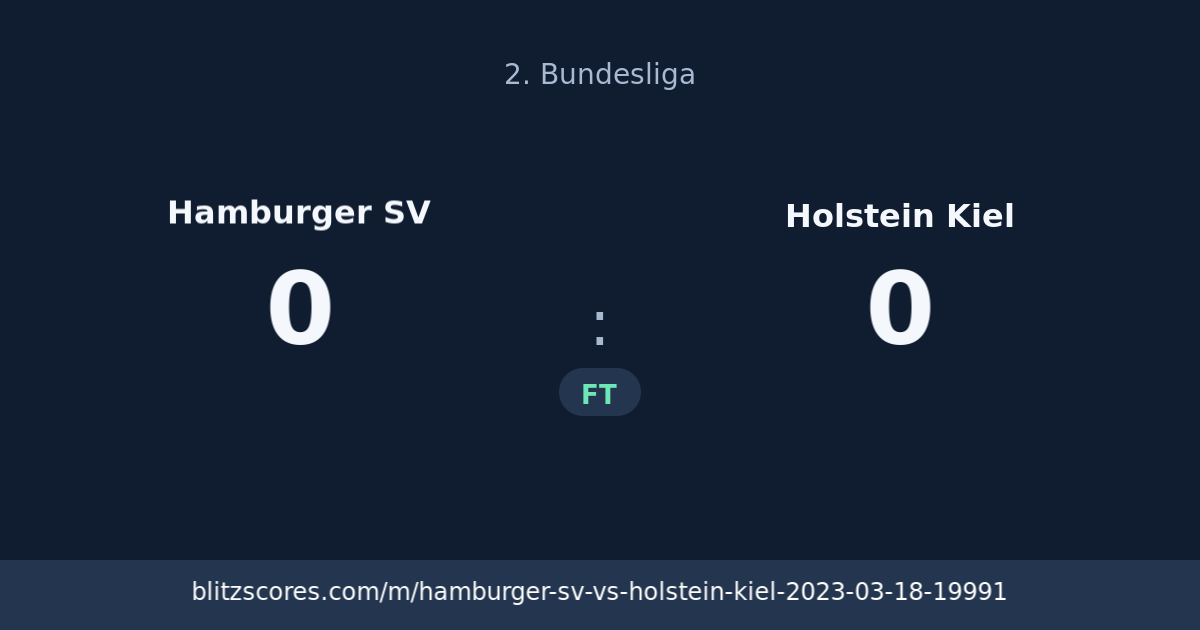 Hamburger SV vs Holstein Kiel score card