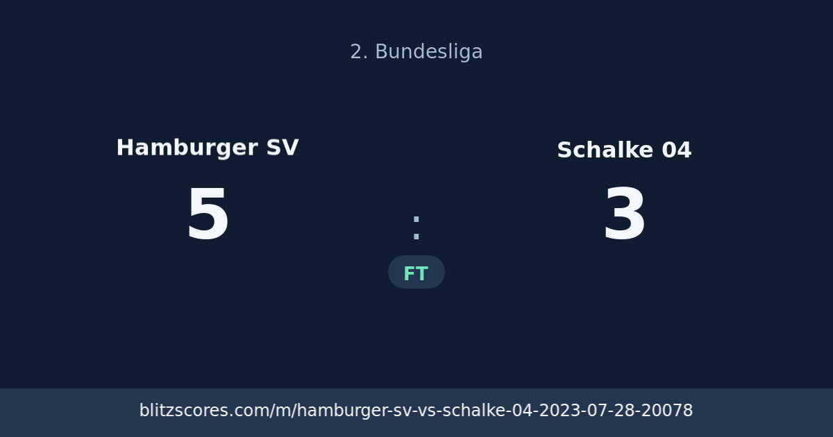 Hamburger SV vs Schalke 04 score card