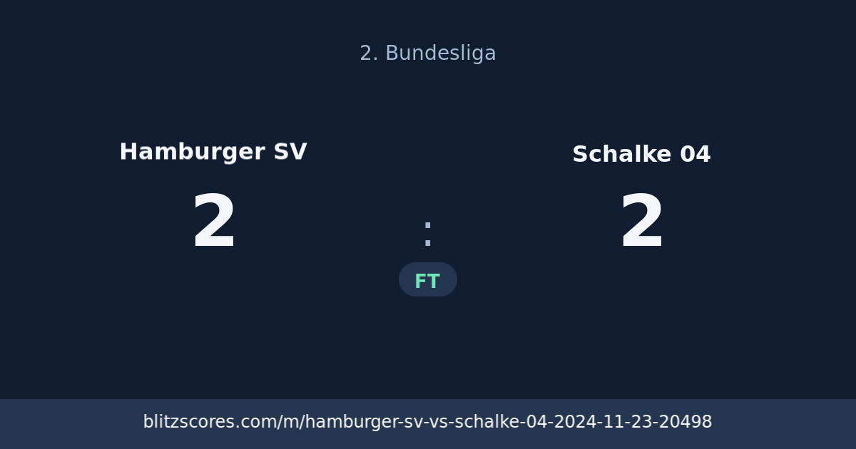 Hamburger SV vs Schalke 04 score card