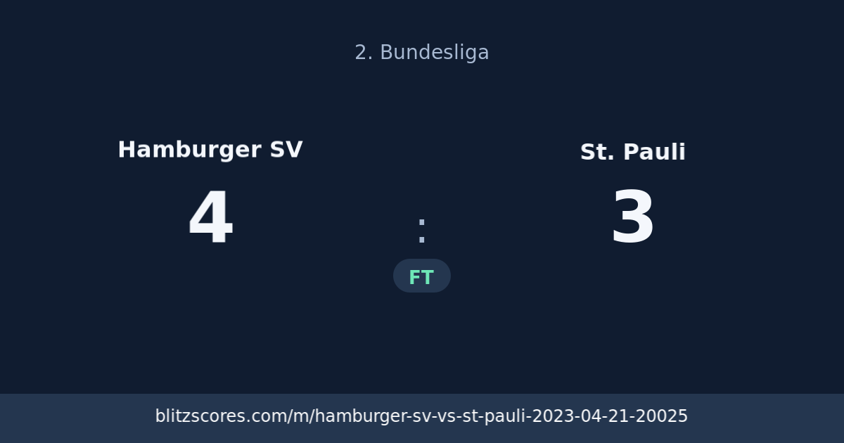 Hamburger SV vs St. Pauli score card