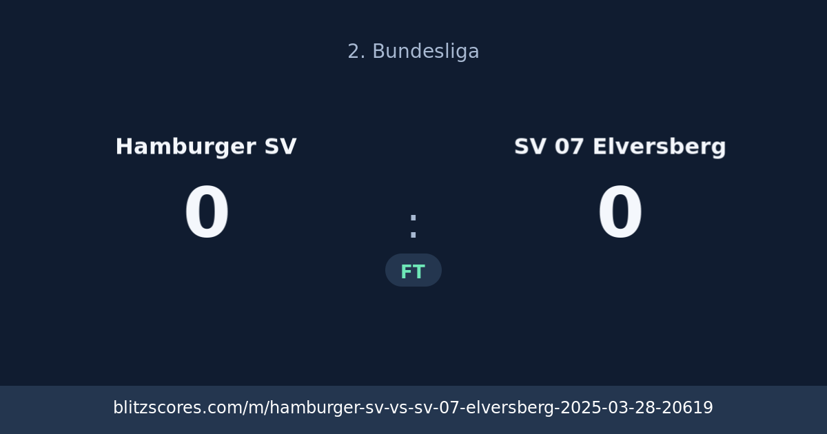 Hamburger SV vs SV 07 Elversberg score card
