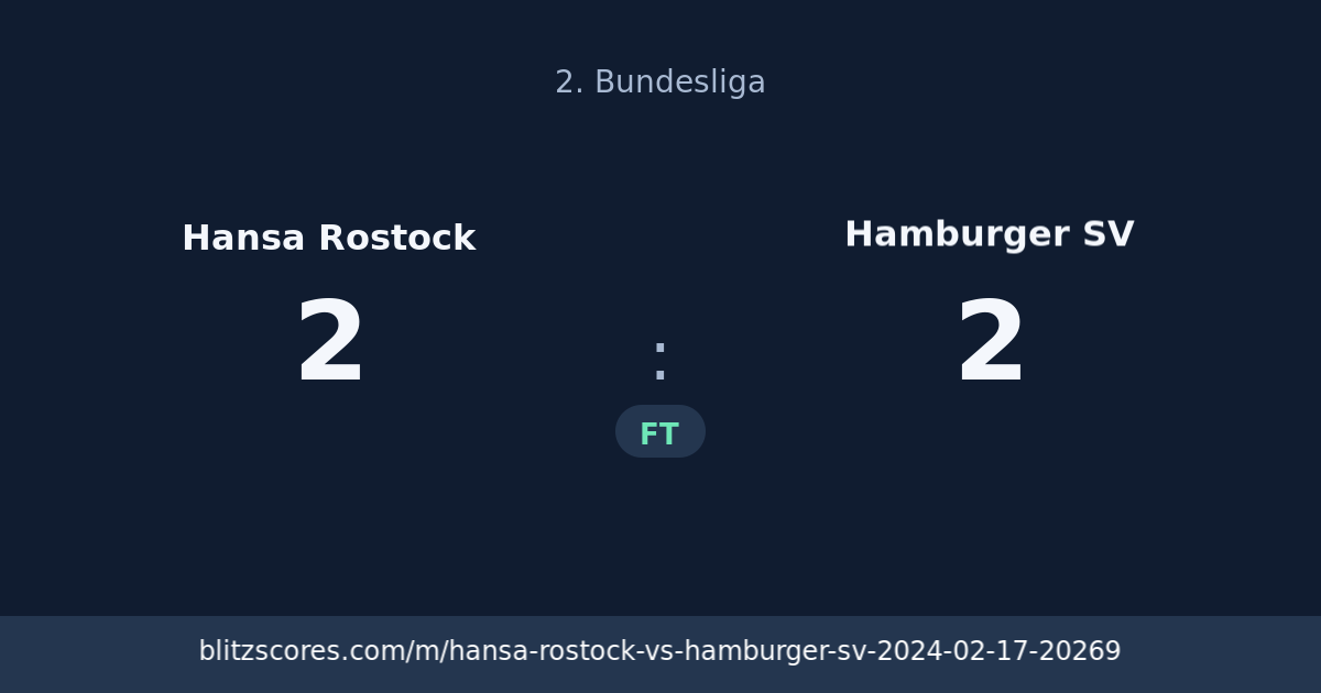 Hansa Rostock vs Hamburger SV score card