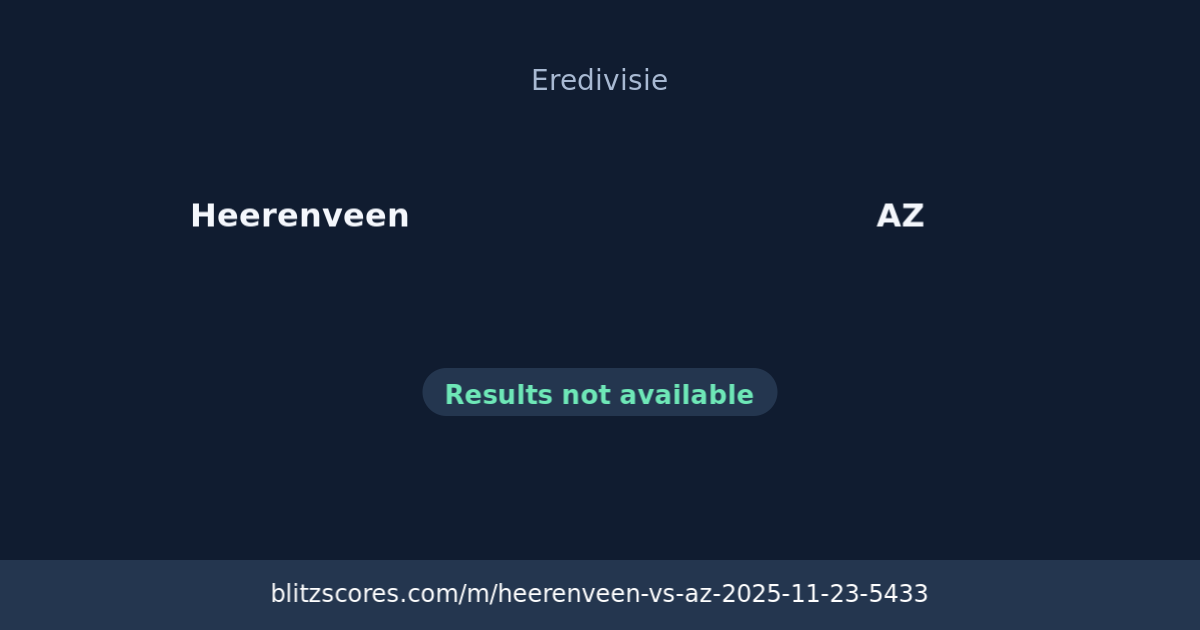 Heerenveen vs AZ score card
