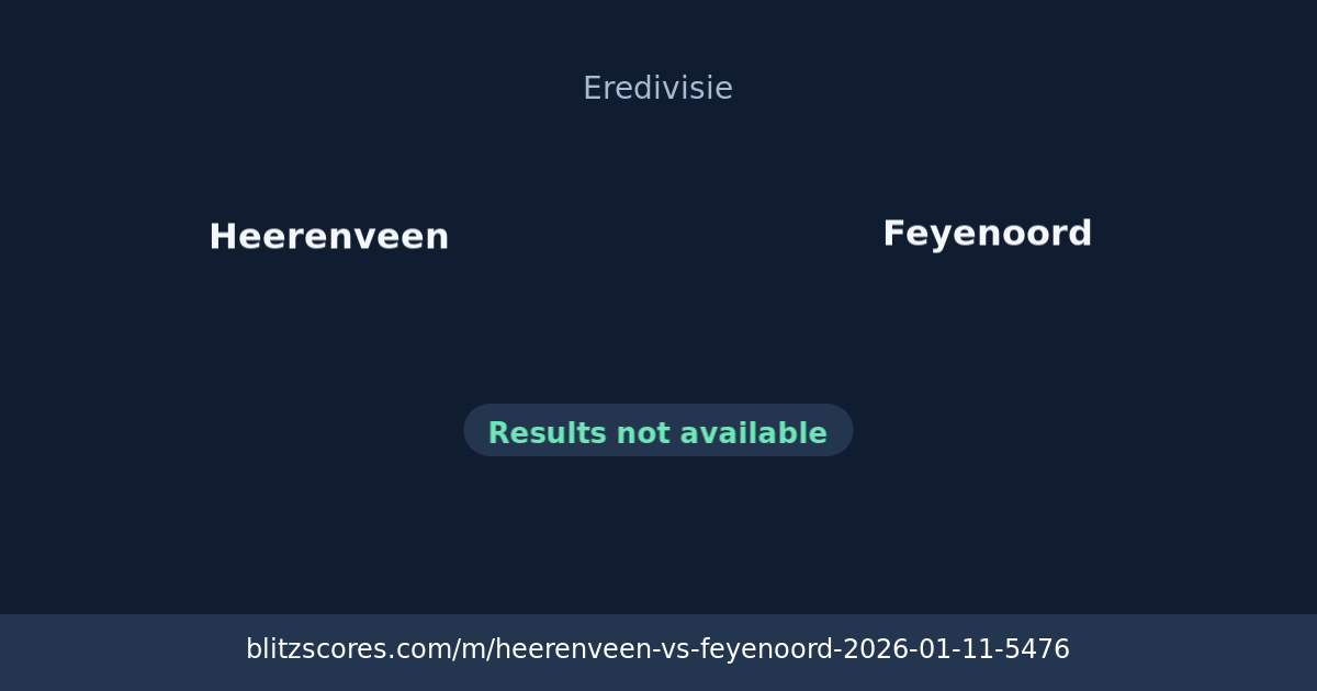 Heerenveen vs Feyenoord score card