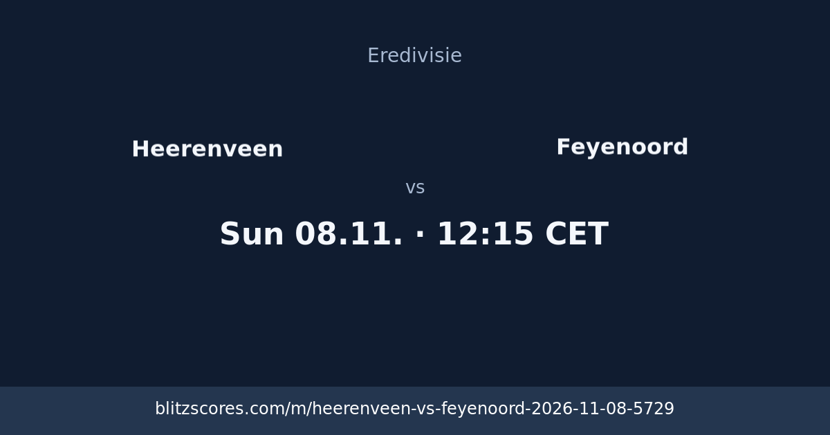 Heerenveen vs Feyenoord score card