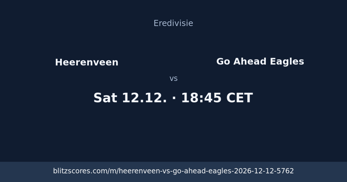 Heerenveen vs Go Ahead Eagles score card