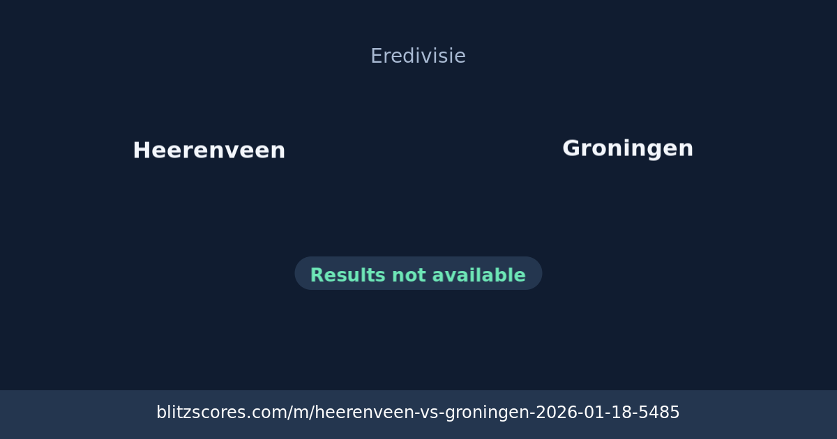 Heerenveen vs Groningen score card