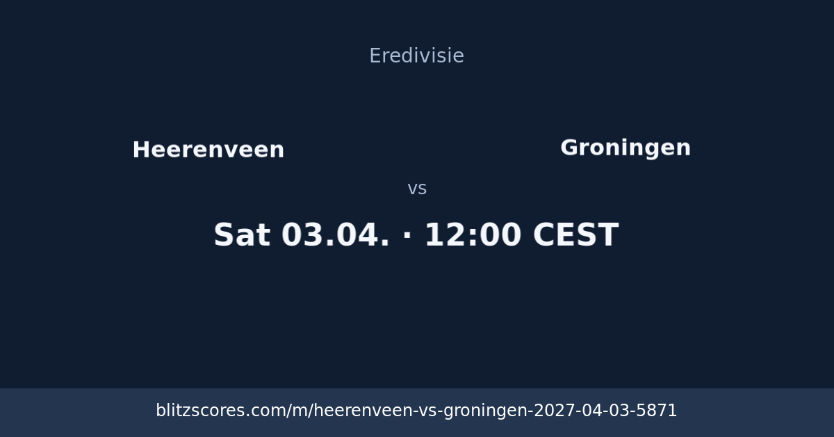 Heerenveen vs Groningen score card