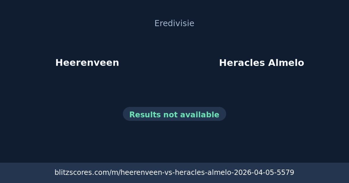 Heerenveen vs Heracles Almelo score card
