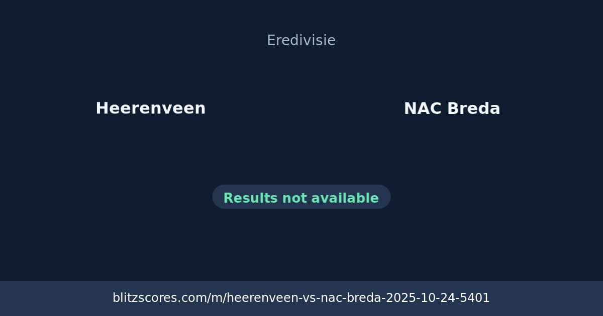 Heerenveen vs NAC Breda score card