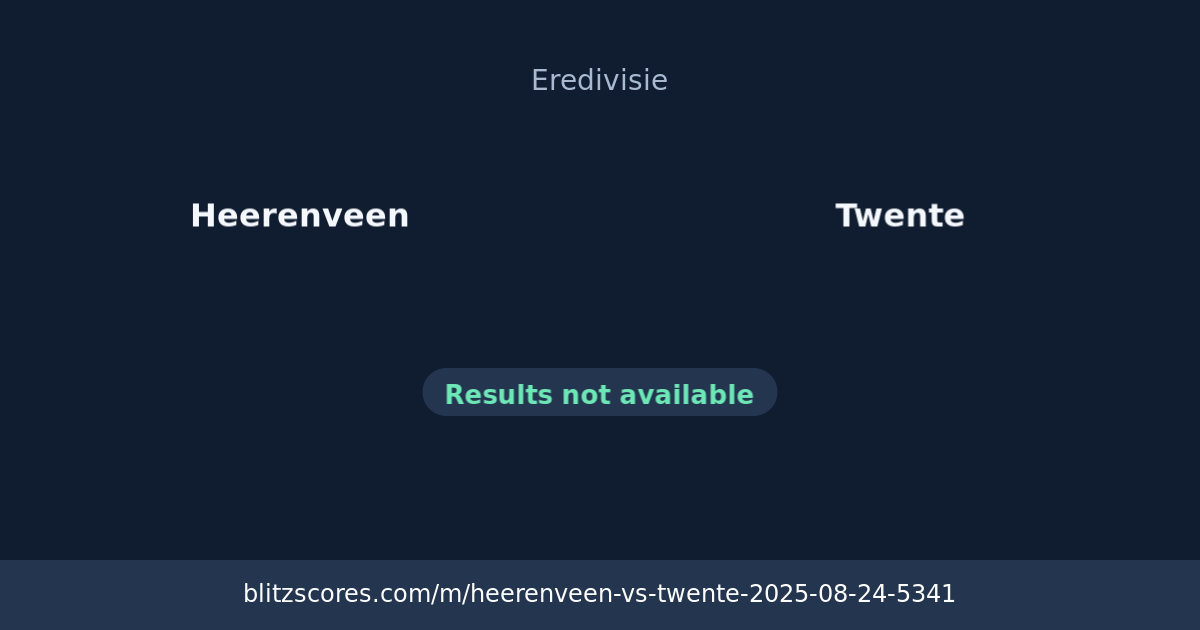 Heerenveen vs Twente score card