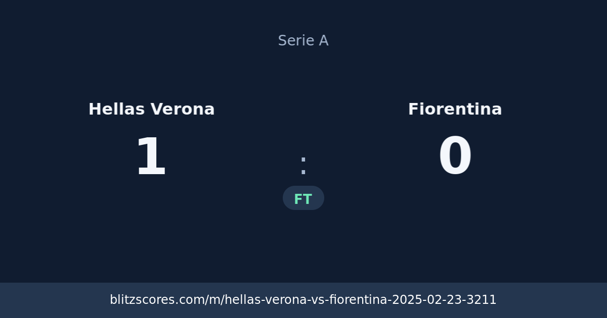 Hellas Verona vs Fiorentina score card