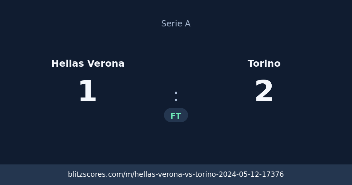 Hellas Verona vs Torino score card