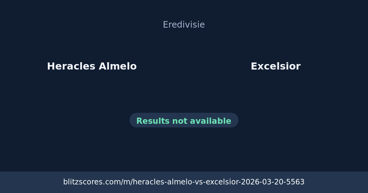 Heracles Almelo vs Excelsior score card