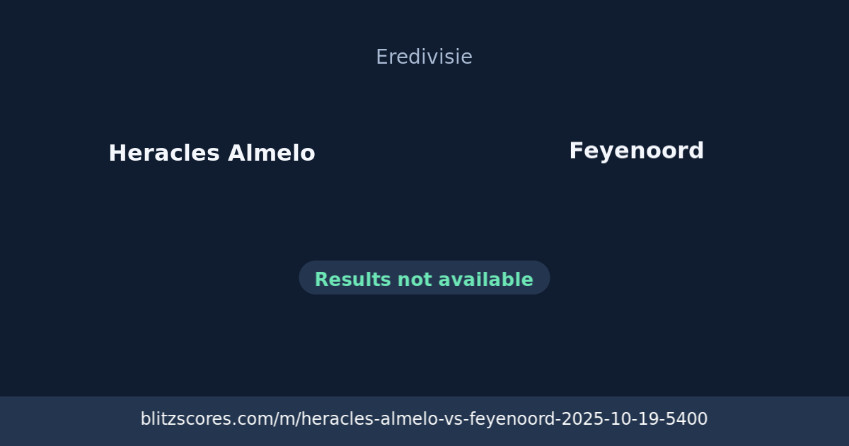 Heracles Almelo vs Feyenoord score card