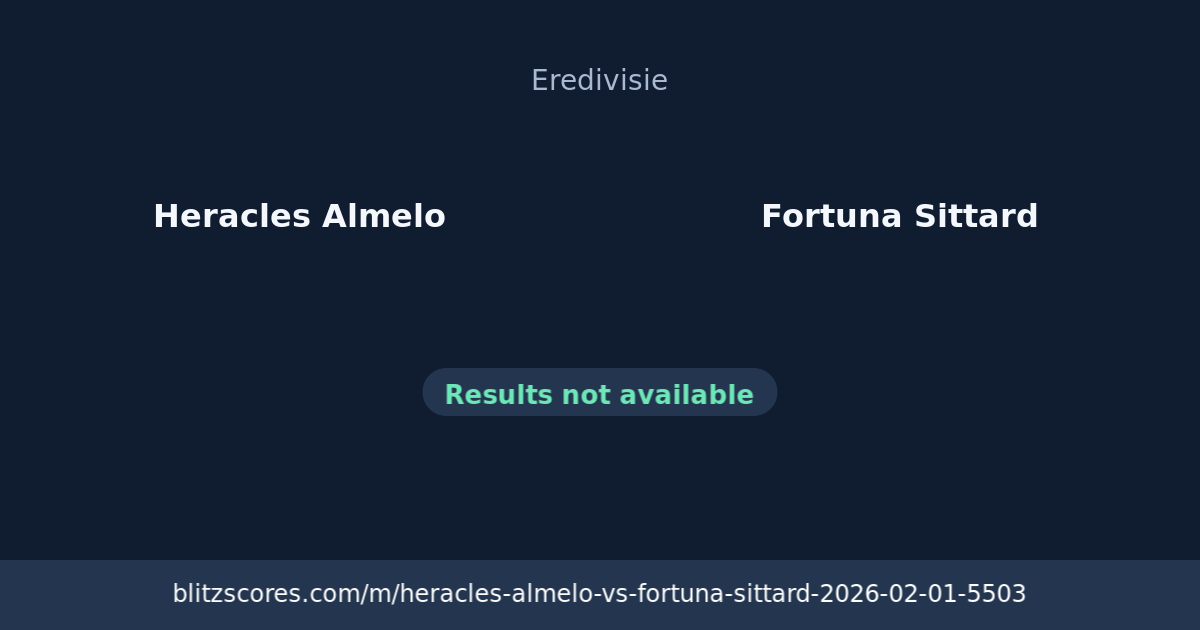 Heracles Almelo vs Fortuna Sittard score card