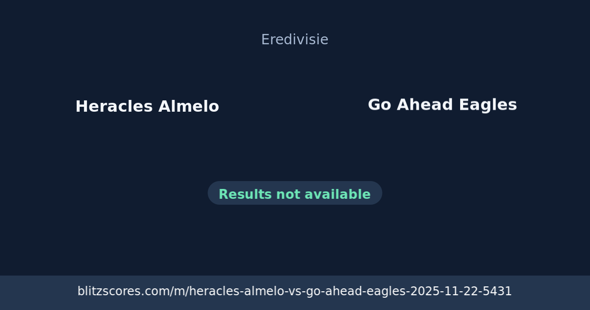 Heracles Almelo vs Go Ahead Eagles score card