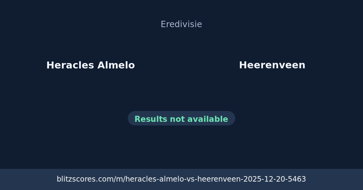 Heracles Almelo vs Heerenveen score card