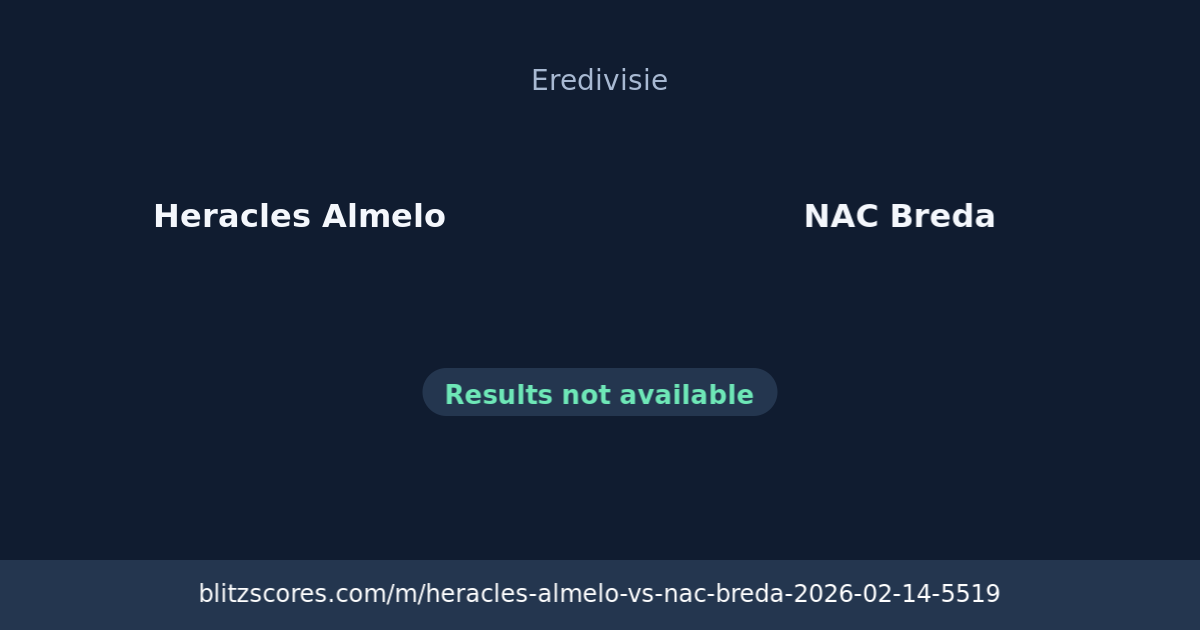 Heracles Almelo vs NAC Breda score card