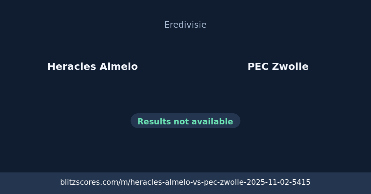 Heracles Almelo vs PEC Zwolle score card