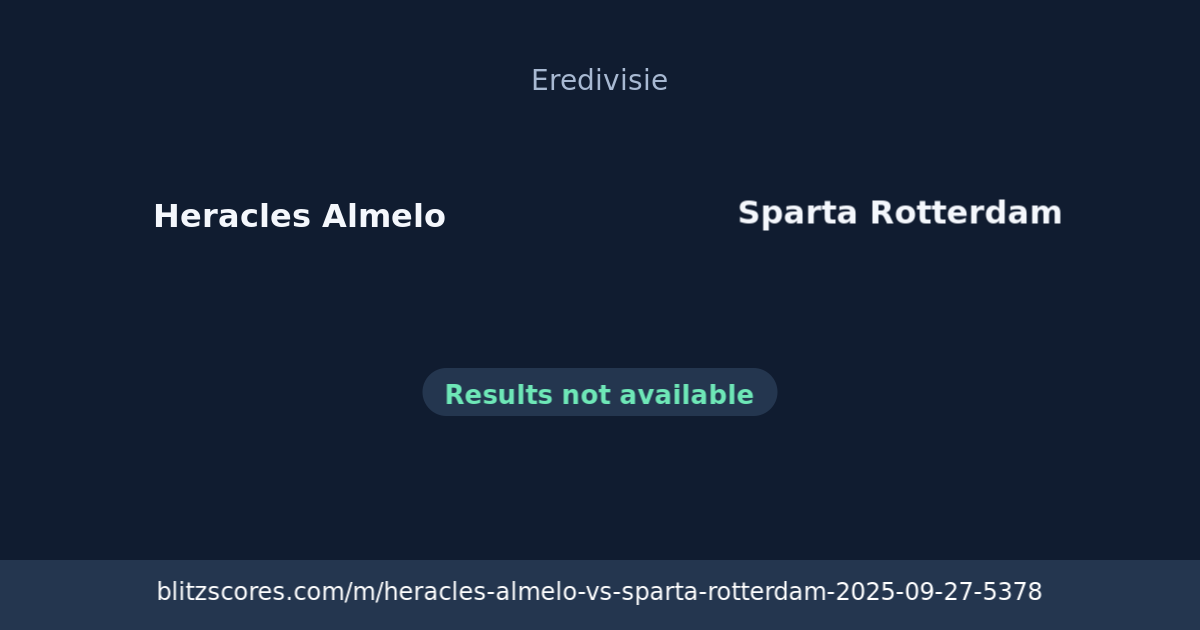 Heracles Almelo vs Sparta Rotterdam score card