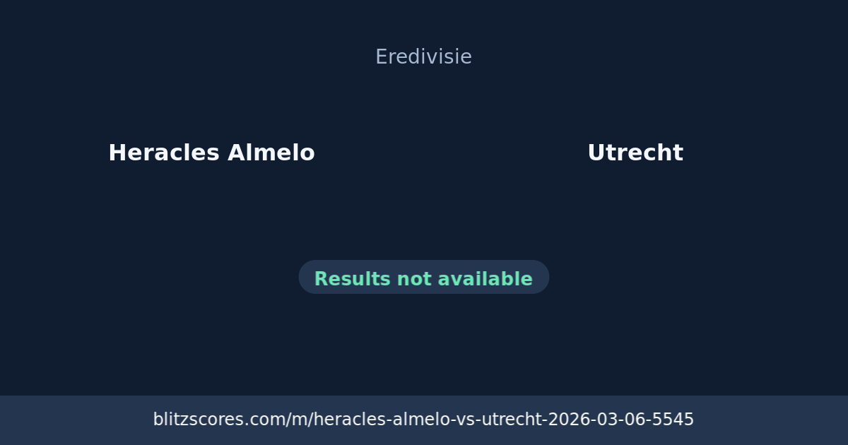 Heracles Almelo vs Utrecht score card