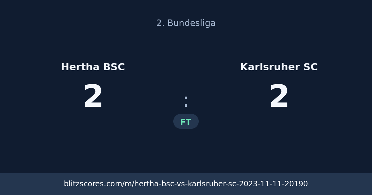 Hertha BSC vs Karlsruher SC score card