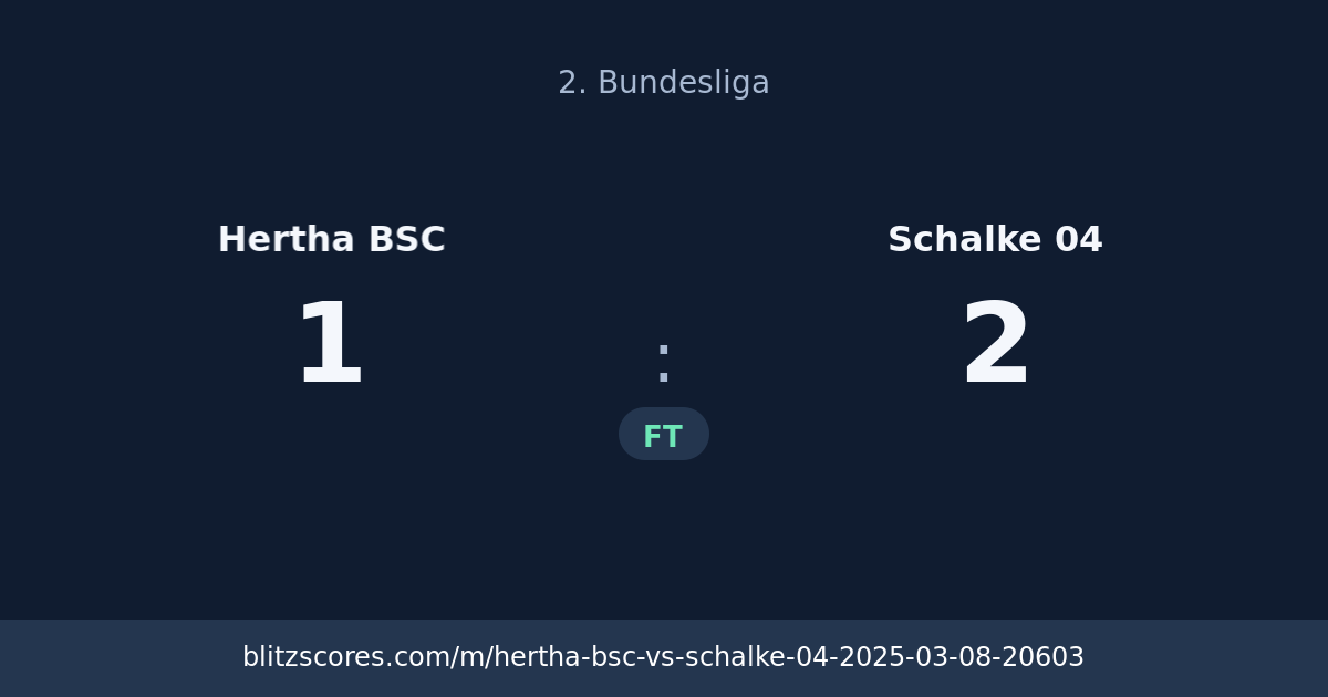 Hertha BSC vs Schalke 04 score card
