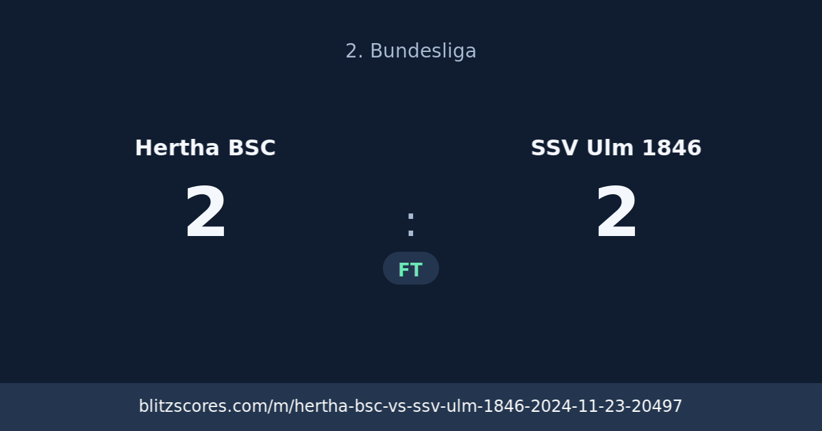 Hertha BSC vs SSV Ulm 1846 score card