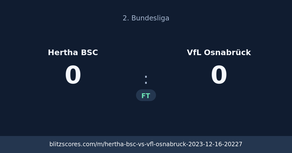 Hertha BSC vs VfL Osnabrück score card