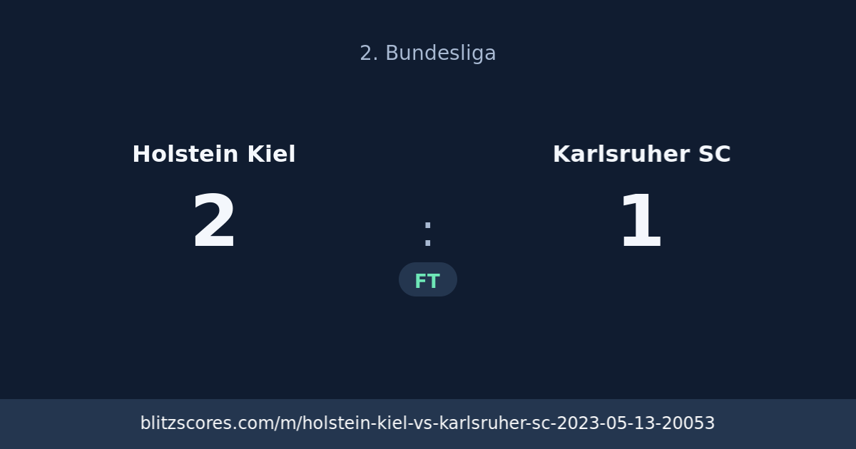 Holstein Kiel vs Karlsruher SC score card