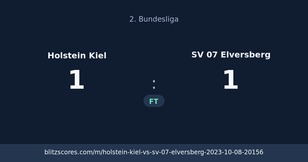 Holstein Kiel vs SV 07 Elversberg score card