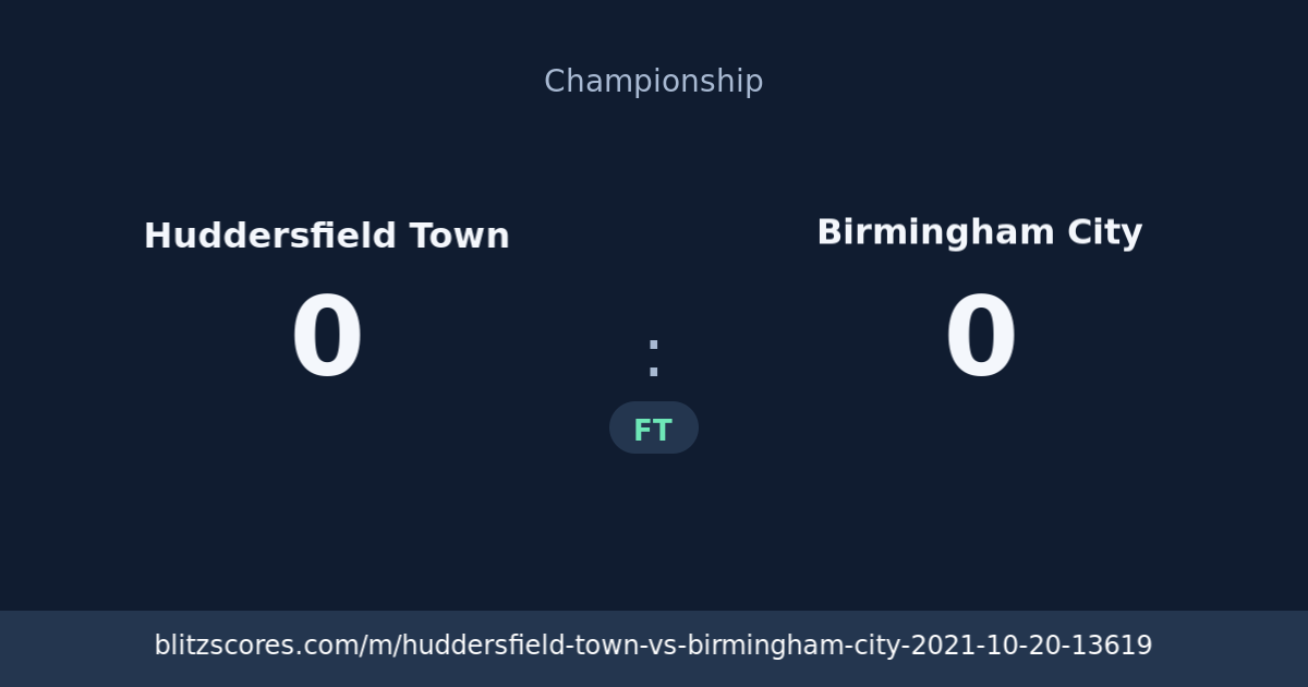 Huddersfield Town vs Birmingham City score card