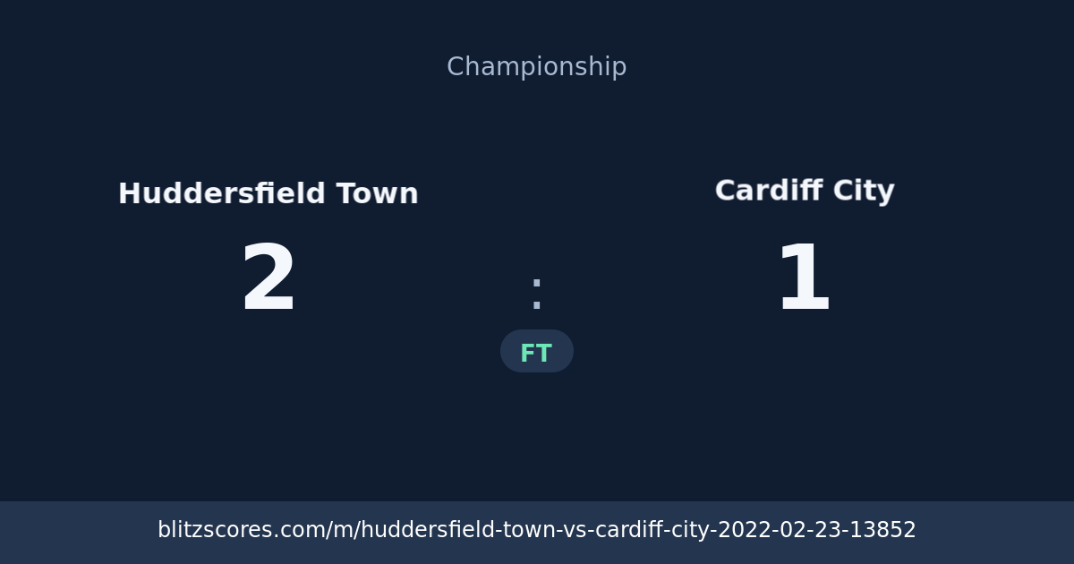 Huddersfield Town vs Cardiff City score card