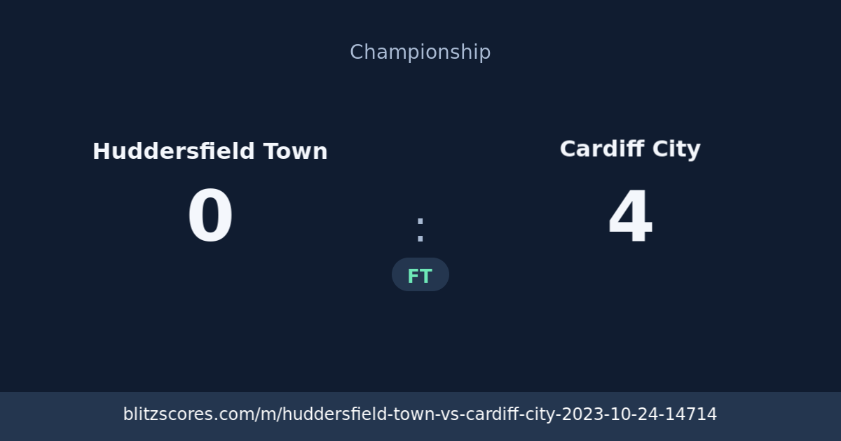 Huddersfield Town vs Cardiff City score card