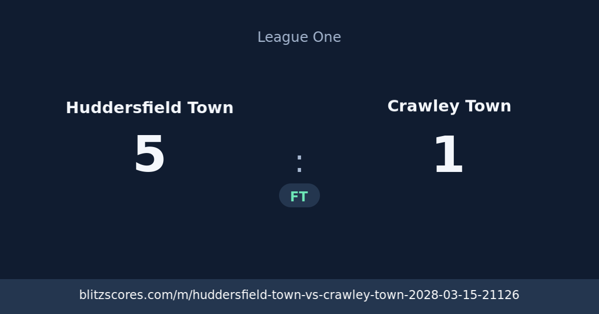Huddersfield Town vs Crawley Town score card