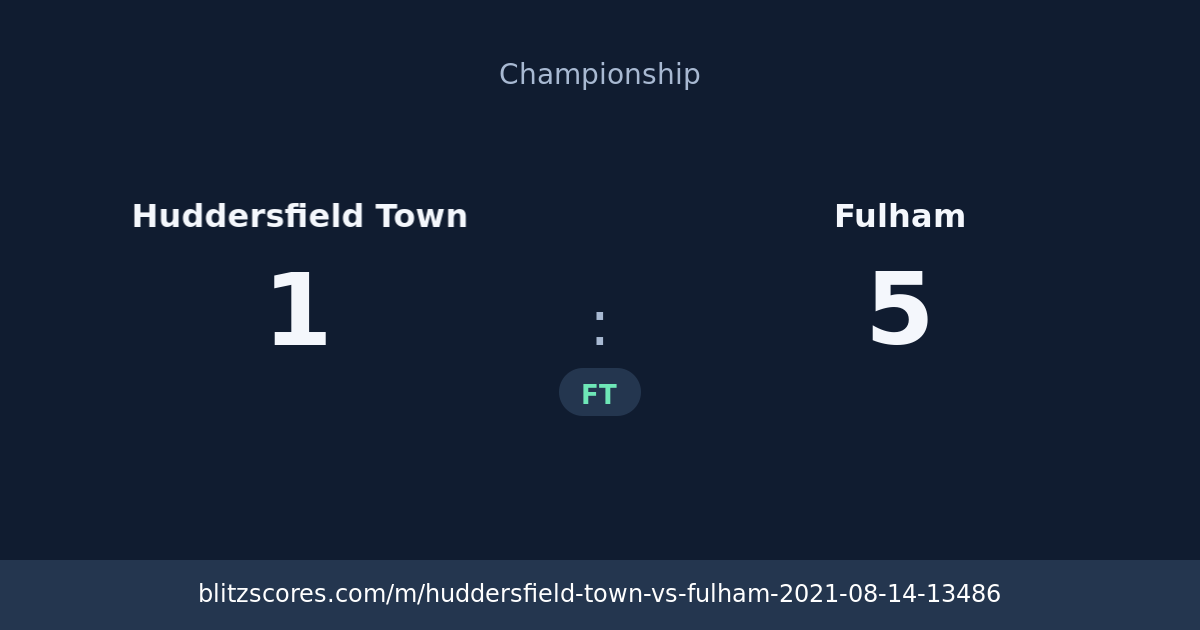 Huddersfield Town vs Fulham score card