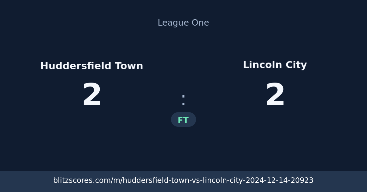 Huddersfield Town vs Lincoln City score card