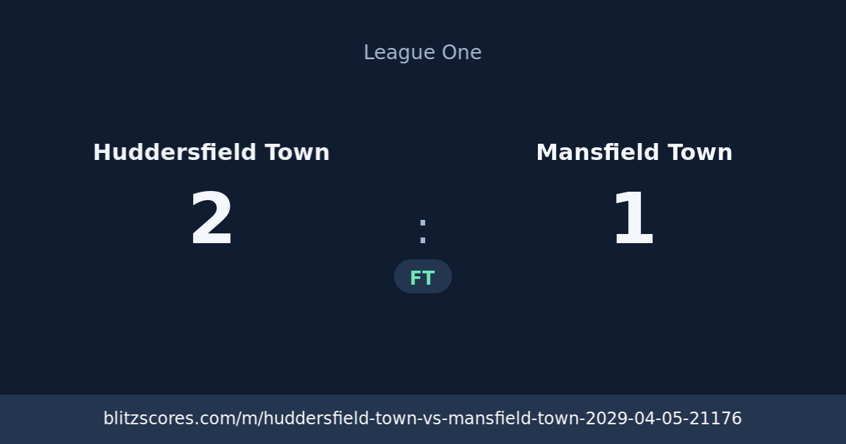 Huddersfield Town vs Mansfield Town score card